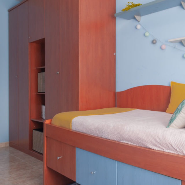 Habitación individual azul