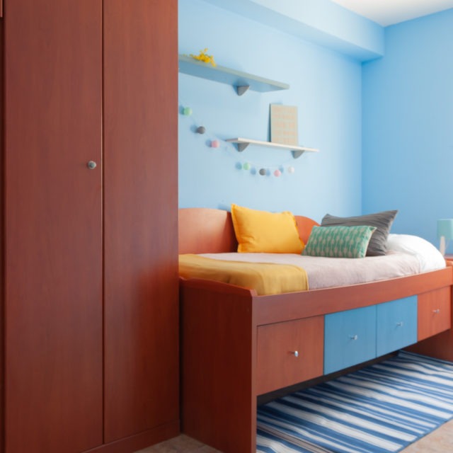 Habitación individual azul